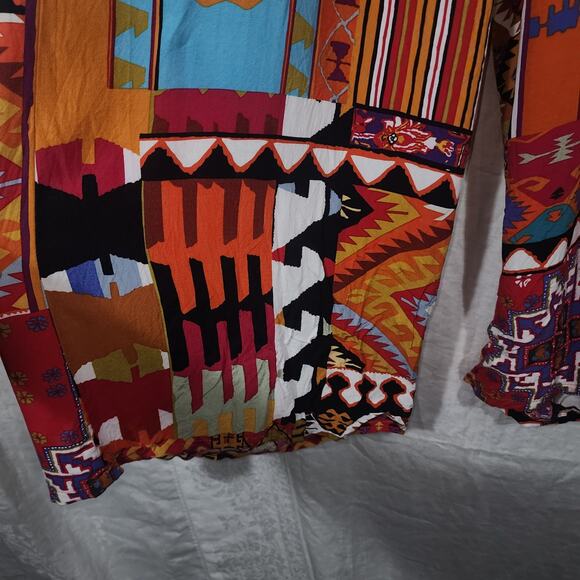 CHRISTIAN SIRIANO sz L rayon print palazzo pants - Picture 3 of 5